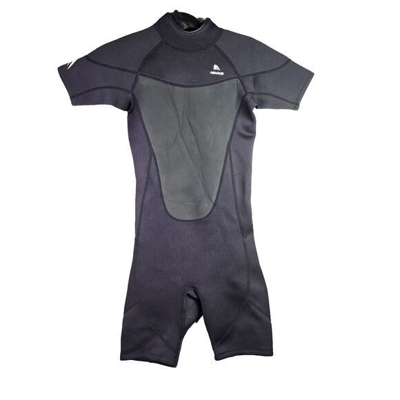 Abahub Shorty Wetsuit XS Black 2mm Neoprene Front Zip Swim Surf Dive Suit - Picture 2 of 16